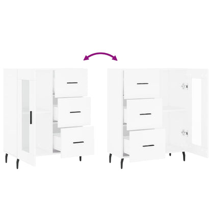 Skænk Hvid 69,5x34x90 cm Træ Materiale