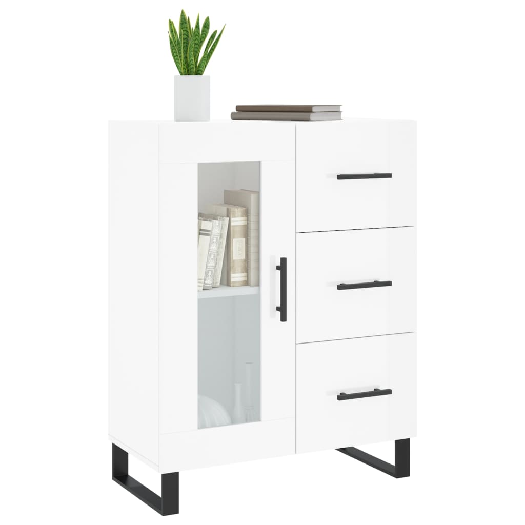 Sideboard Hochglanz-Weiß 69,5x34x90 cm Holzwerkstoff