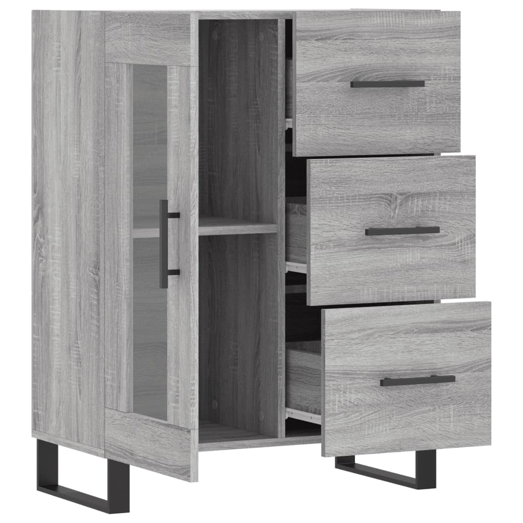 Skænk Grå Sonoma 69,5x34x90 cm Træmateriale