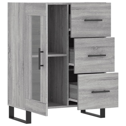 Skænk Grå Sonoma 69,5x34x90 cm Træmateriale