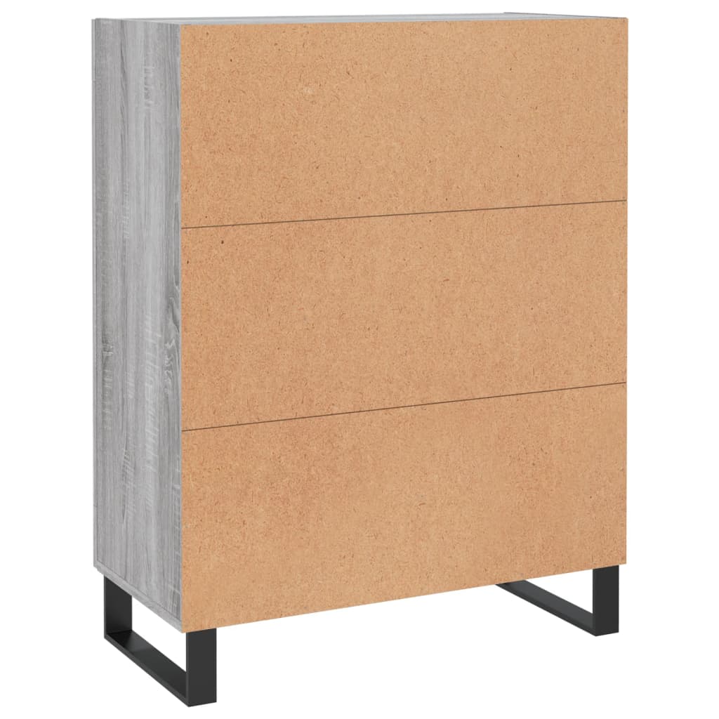 Skænk Grå Sonoma 69,5x34x90 cm Træmateriale
