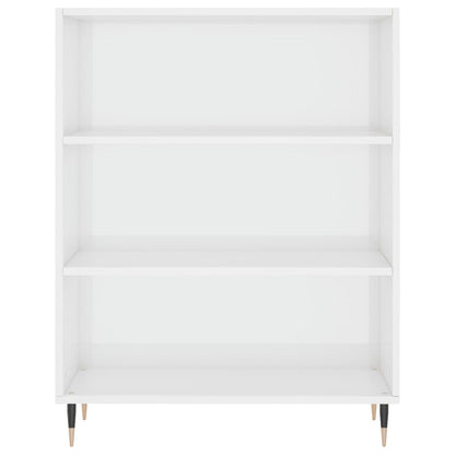 Bücherregal Hochglanz-Weiß 69,5x32,5x90 cm Holzwerkstoff