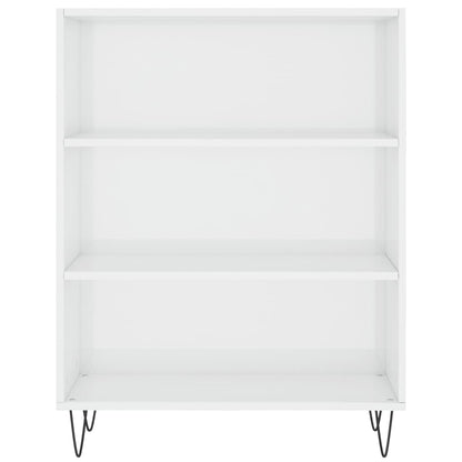 Bücherregal Hochglanz-Weiß 69,5x32,5x90 cm Holzwerkstoff