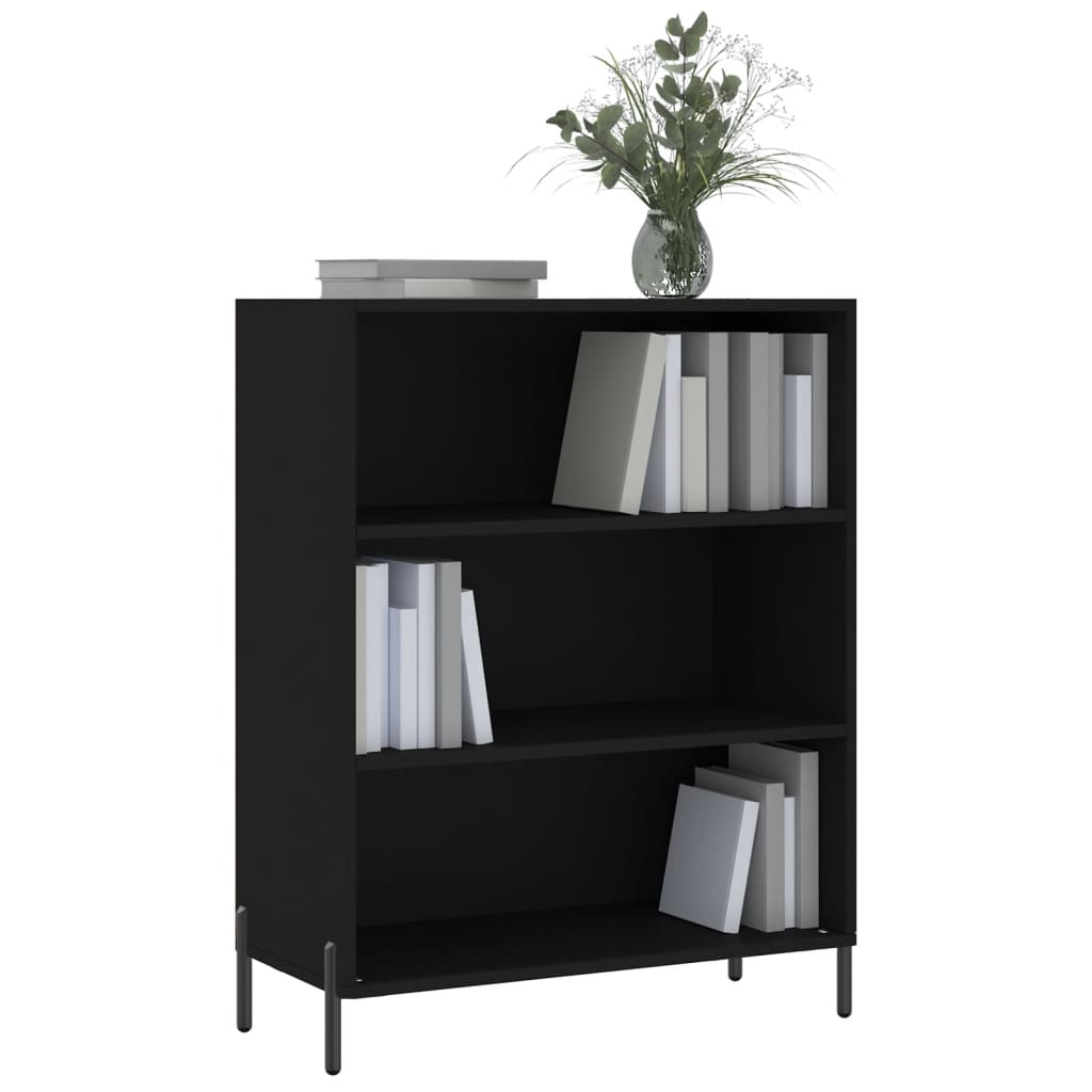 Reol Sort 69,5x32,5x90 cm Træ Materiale