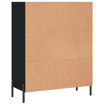 Reol Sort 69,5x32,5x90 cm Træ Materiale