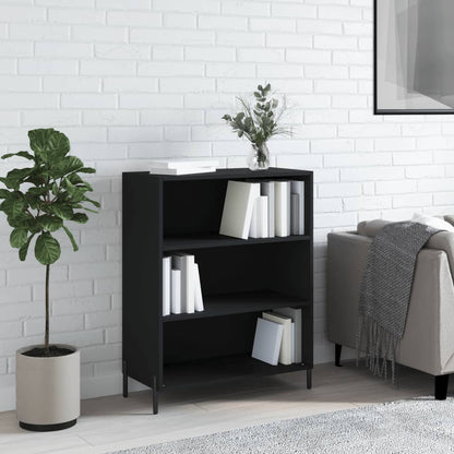 Reol Sort 69,5x32,5x90 cm Træ Materiale