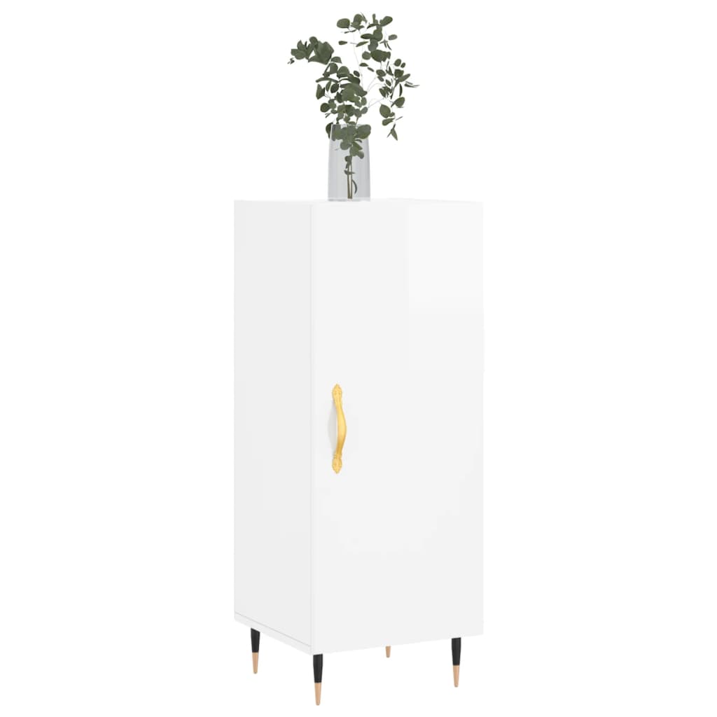 Sideboard Hochglanz-Weiß 34,5x34x90 cm Holzwerkstoff