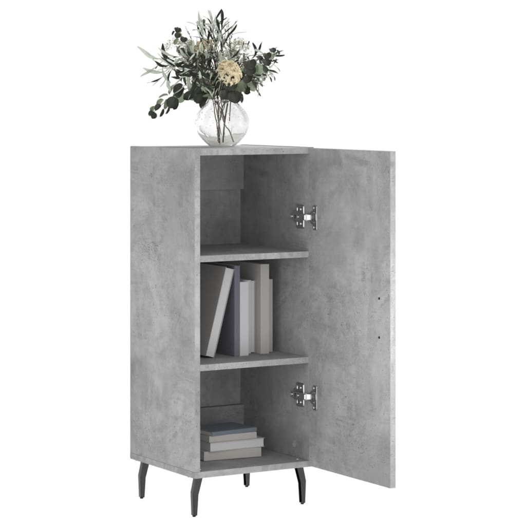Skænk Beton Grå 34,5x34x90 cm Træ Materiale