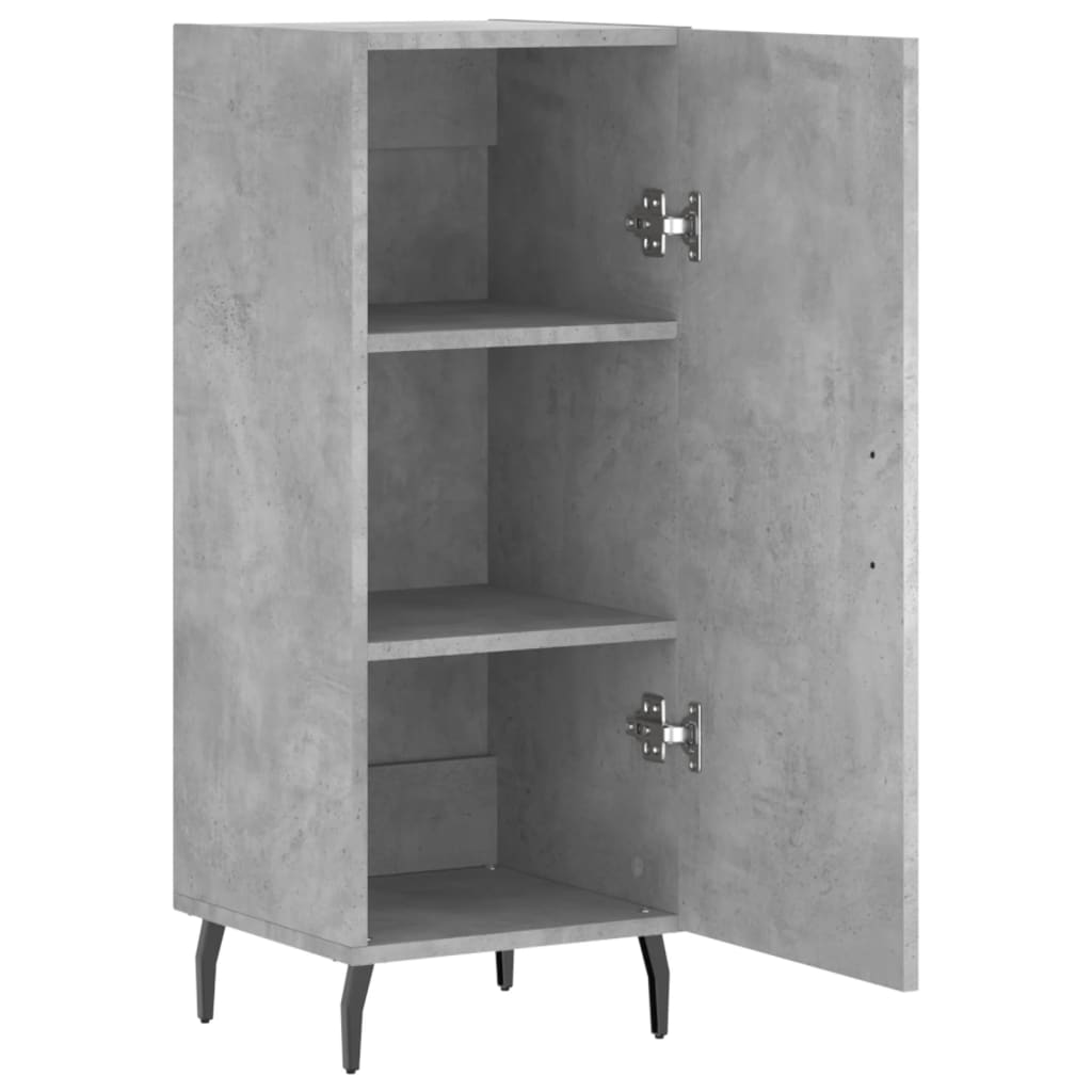 Skænk Beton Grå 34,5x34x90 cm Træ Materiale