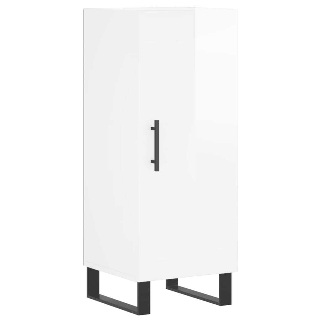 Skænk Højglans Hvid 34,5x34x90 cm Træmateriale