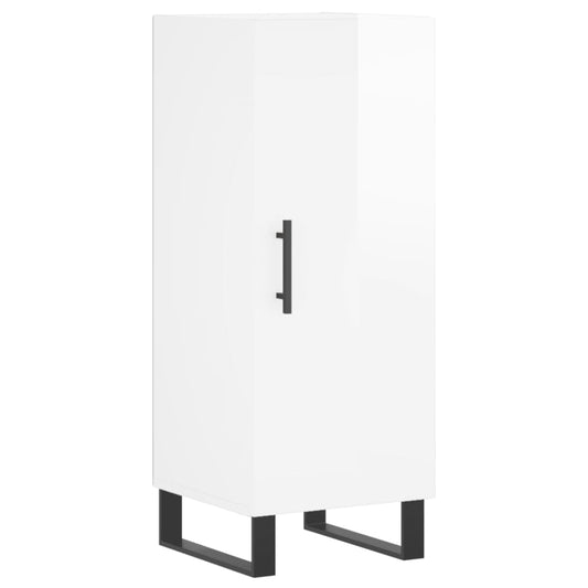 Skænk Højglans Hvid 34,5x34x90 cm Træmateriale
