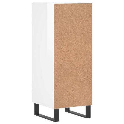 Skænk Højglans Hvid 34,5x34x90 cm Træmateriale