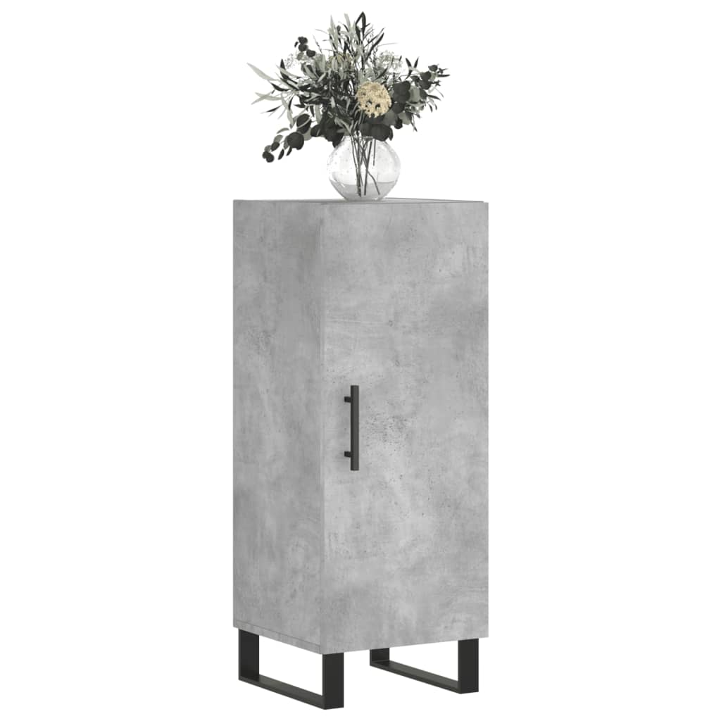 Skænk Beton Grå 34,5x34x90 cm Træ Materiale