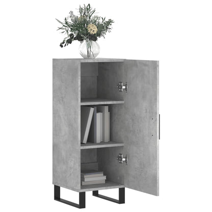 Skænk Beton Grå 34,5x34x90 cm Træ Materiale