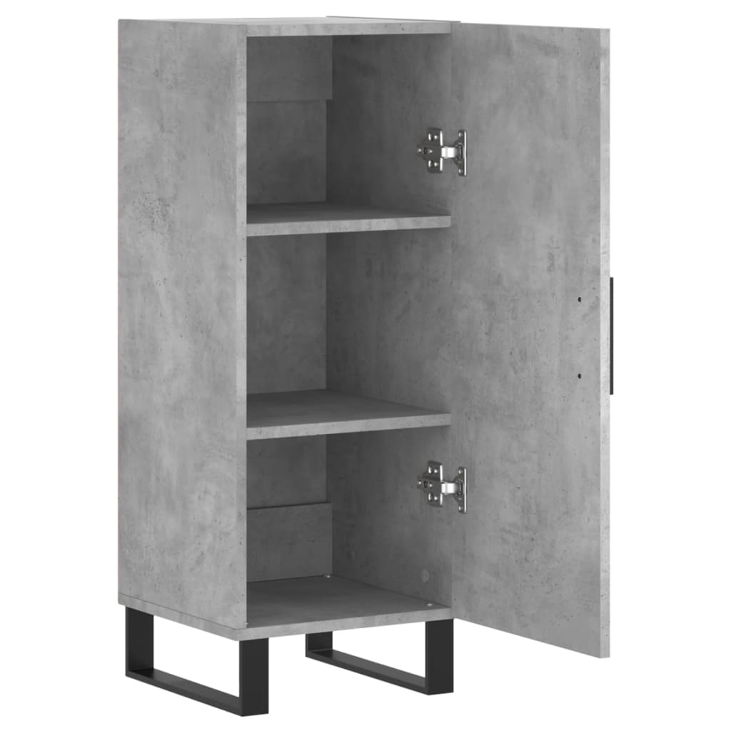 Skænk Beton Grå 34,5x34x90 cm Træ Materiale