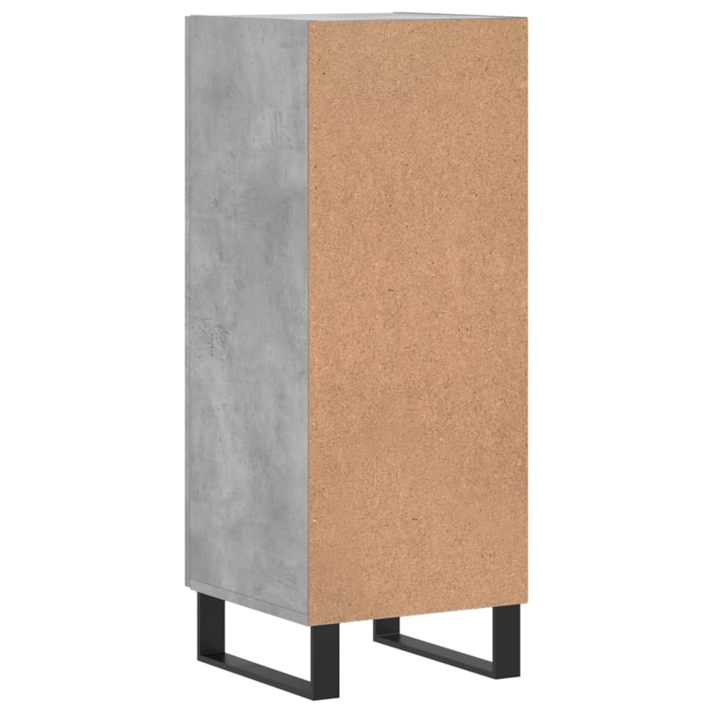 Skænk Beton Grå 34,5x34x90 cm Træ Materiale