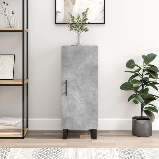 Skænk Beton Grå 34,5x34x90 cm Træ Materiale
