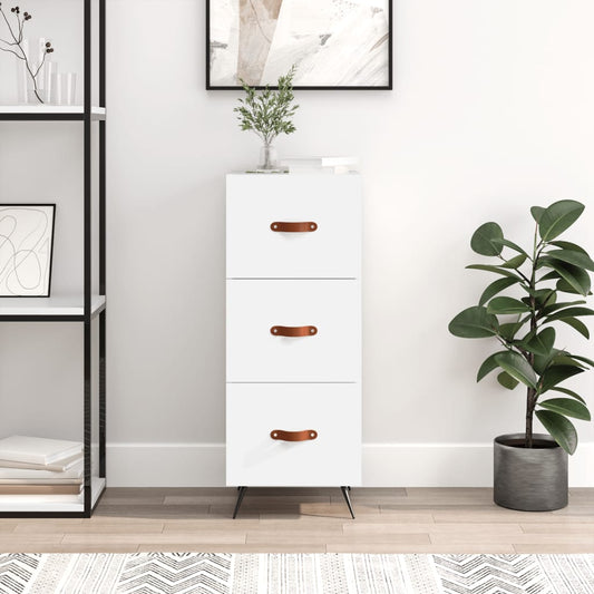 Skænk Hvid 34,5x34x90 cm Træ Materiale