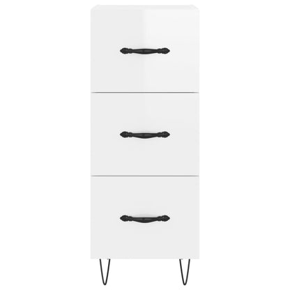 Sideboard Hochglanz-Weiß 34,5x34x90 cm Holzwerkstoff