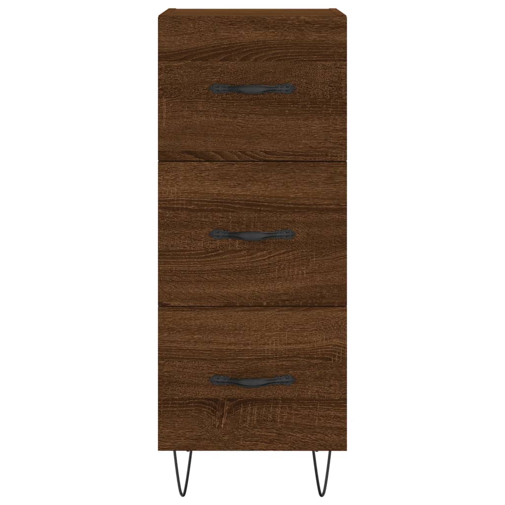 Sideboard Braun Eichen-Optik 34,5x34x90 cm Holzwerkstoff