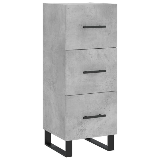 Skænk Beton Grå 34,5x34x90 cm Træ Materiale