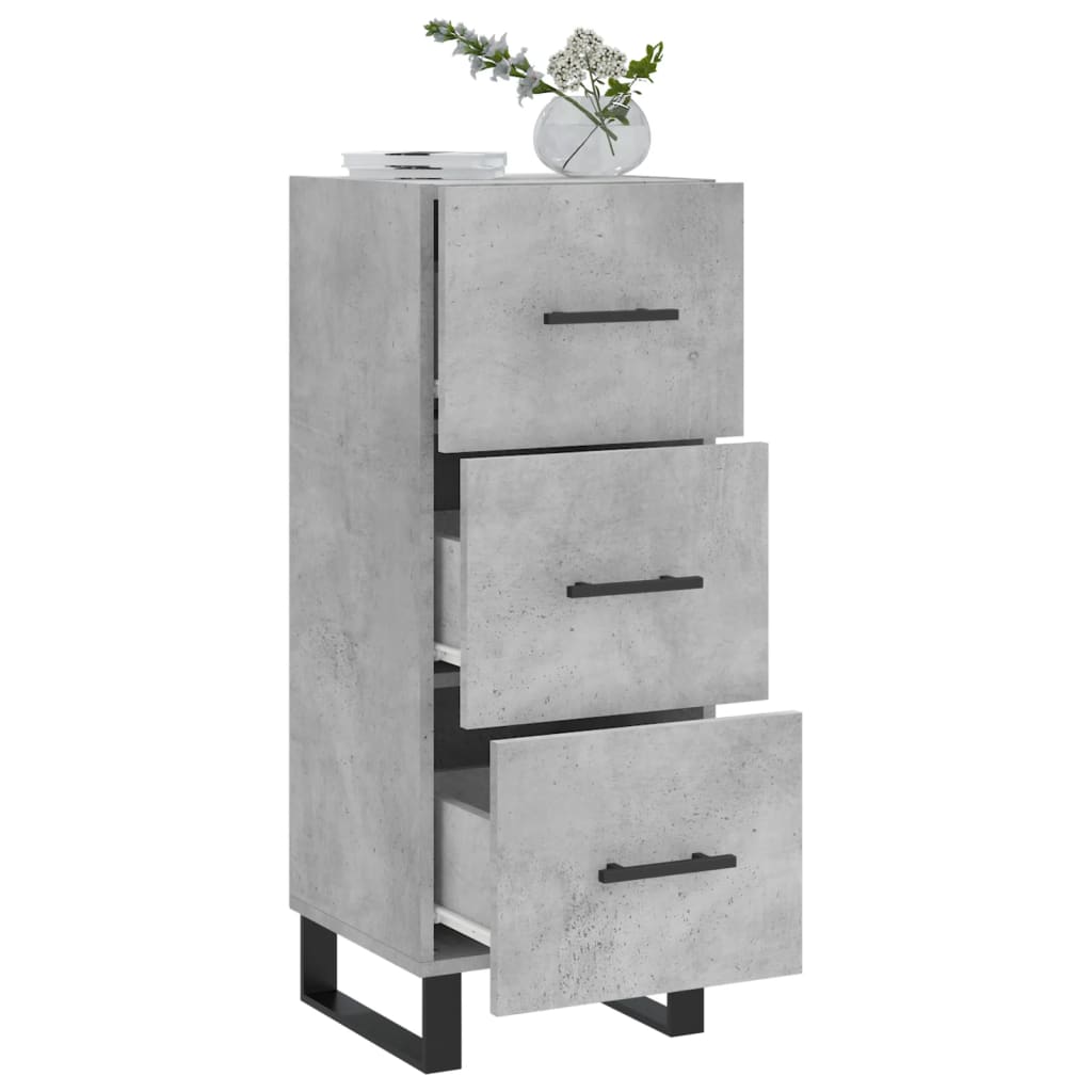 Skænk Beton Grå 34,5x34x90 cm Træ Materiale