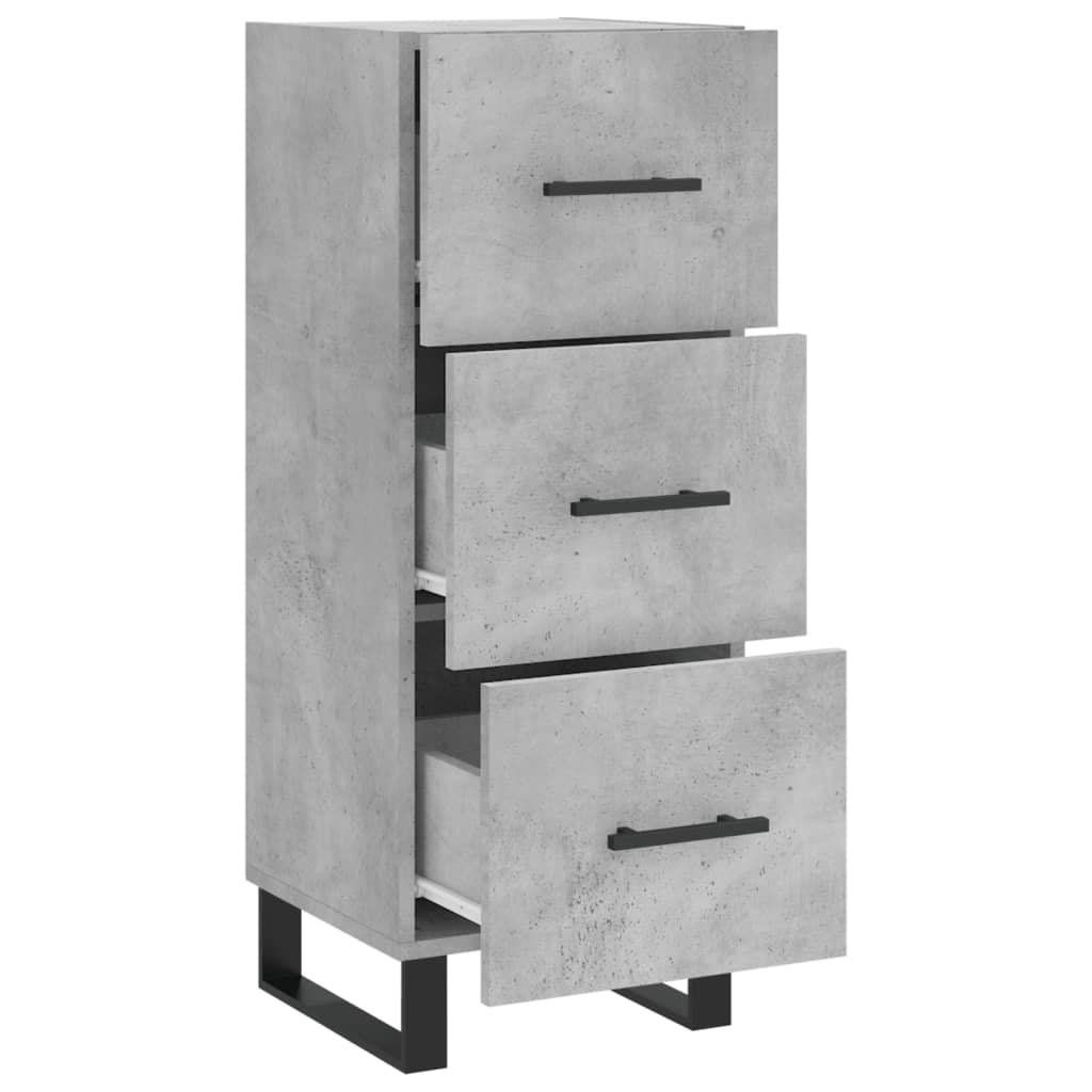 Skænk Beton Grå 34,5x34x90 cm Træ Materiale