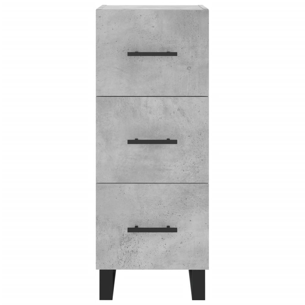 Skænk Beton Grå 34,5x34x90 cm Træ Materiale