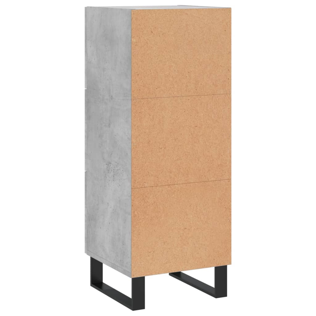 Skænk Beton Grå 34,5x34x90 cm Træ Materiale