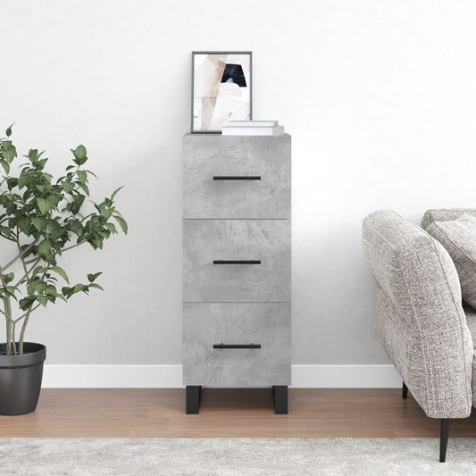 Skænk Beton Grå 34,5x34x90 cm Træ Materiale