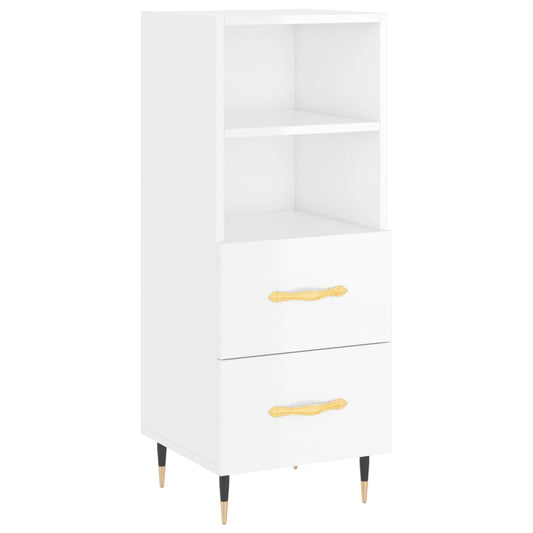 Sideboard Hochglanz-Weiß 34,5x34x90 cm Holzwerkstoff