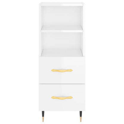 Sideboard Hochglanz-Weiß 34,5x34x90 cm Holzwerkstoff