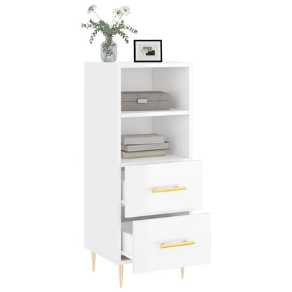 Sideboard Hochglanz-Weiß 34,5x34x90 cm Holzwerkstoff