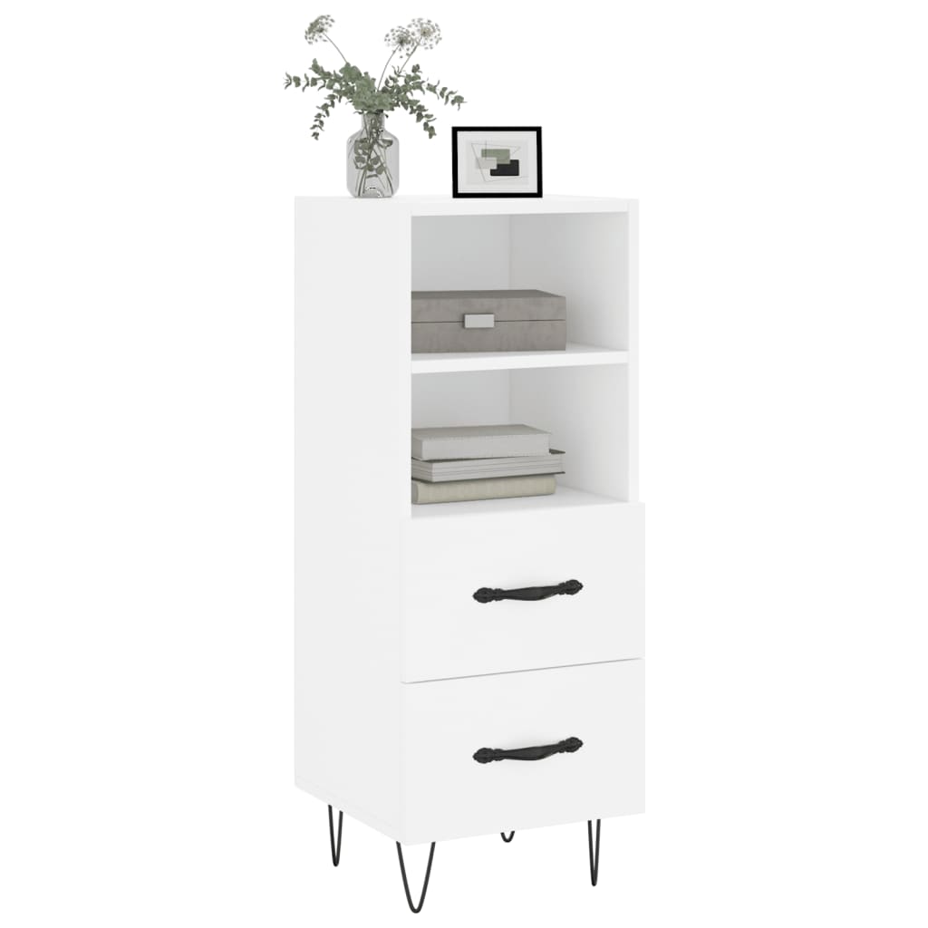 Skænk Hvid 34,5x34x90 cm Træ Materiale