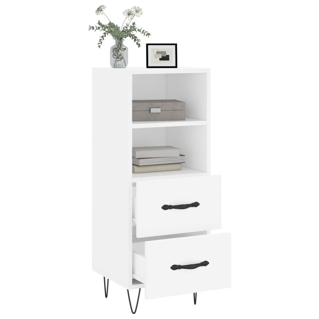 Skænk Hvid 34,5x34x90 cm Træ Materiale