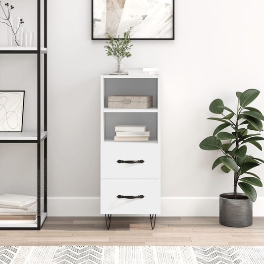 Skænk Hvid 34,5x34x90 cm Træ Materiale