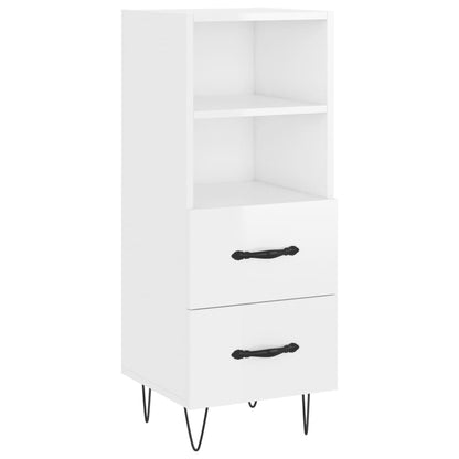 Sideboard Hochglanz-Weiß 34,5x34x90 cm Holzwerkstoff