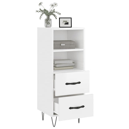 Sideboard Hochglanz-Weiß 34,5x34x90 cm Holzwerkstoff