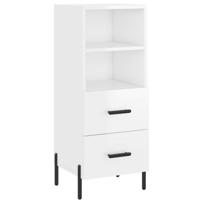 Skænk Højglans Hvid 34,5x34x90 cm Træmateriale