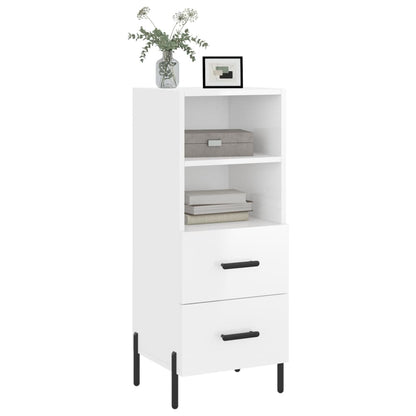 Skænk Højglans Hvid 34,5x34x90 cm Træmateriale