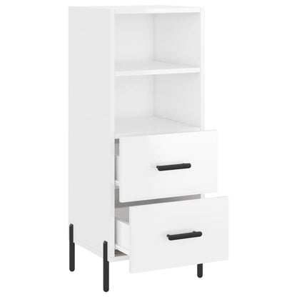 Skænk Højglans Hvid 34,5x34x90 cm Træmateriale