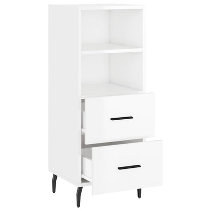 Sideboard Hochglanz-Weiß 34,5x34x90 cm Holzwerkstoff