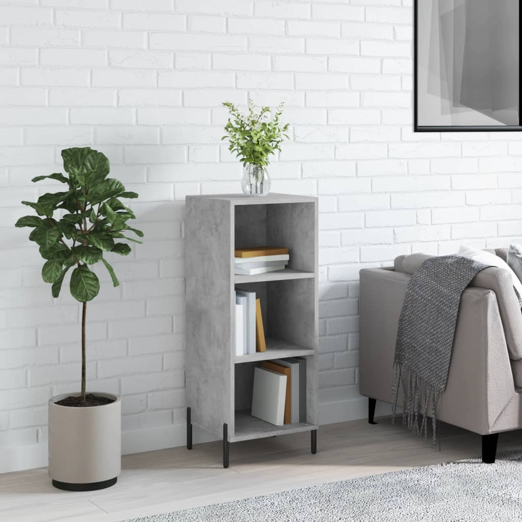 Skænk Beton Grå 34,5x32,5x90 cm Træ Materiale