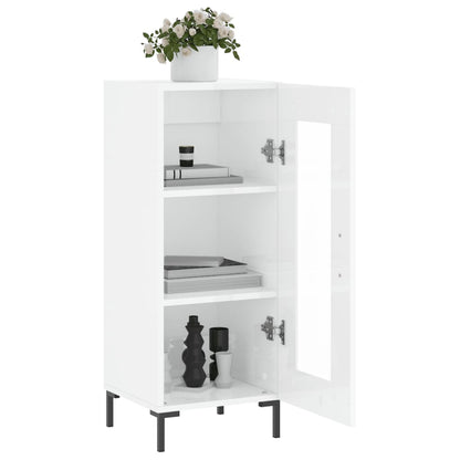 Sideboard Hochglanz-Weiß 34,5x34x90 cm Holzwerkstoff