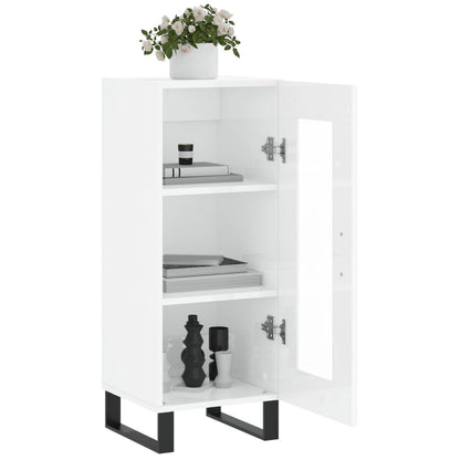 Sideboard Hochglanz-Weiß 34,5x34x90 cm Holzwerkstoff