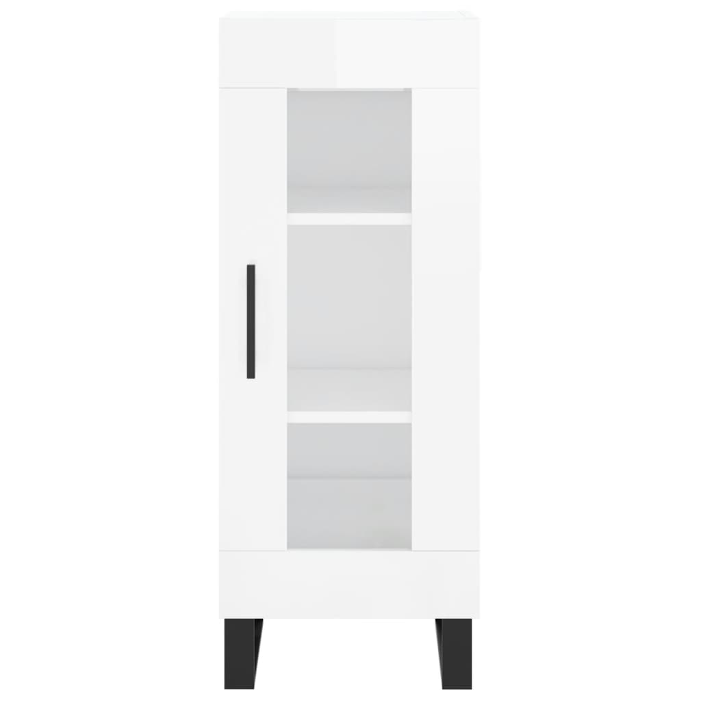 Sideboard Hochglanz-Weiß 34,5x34x90 cm Holzwerkstoff