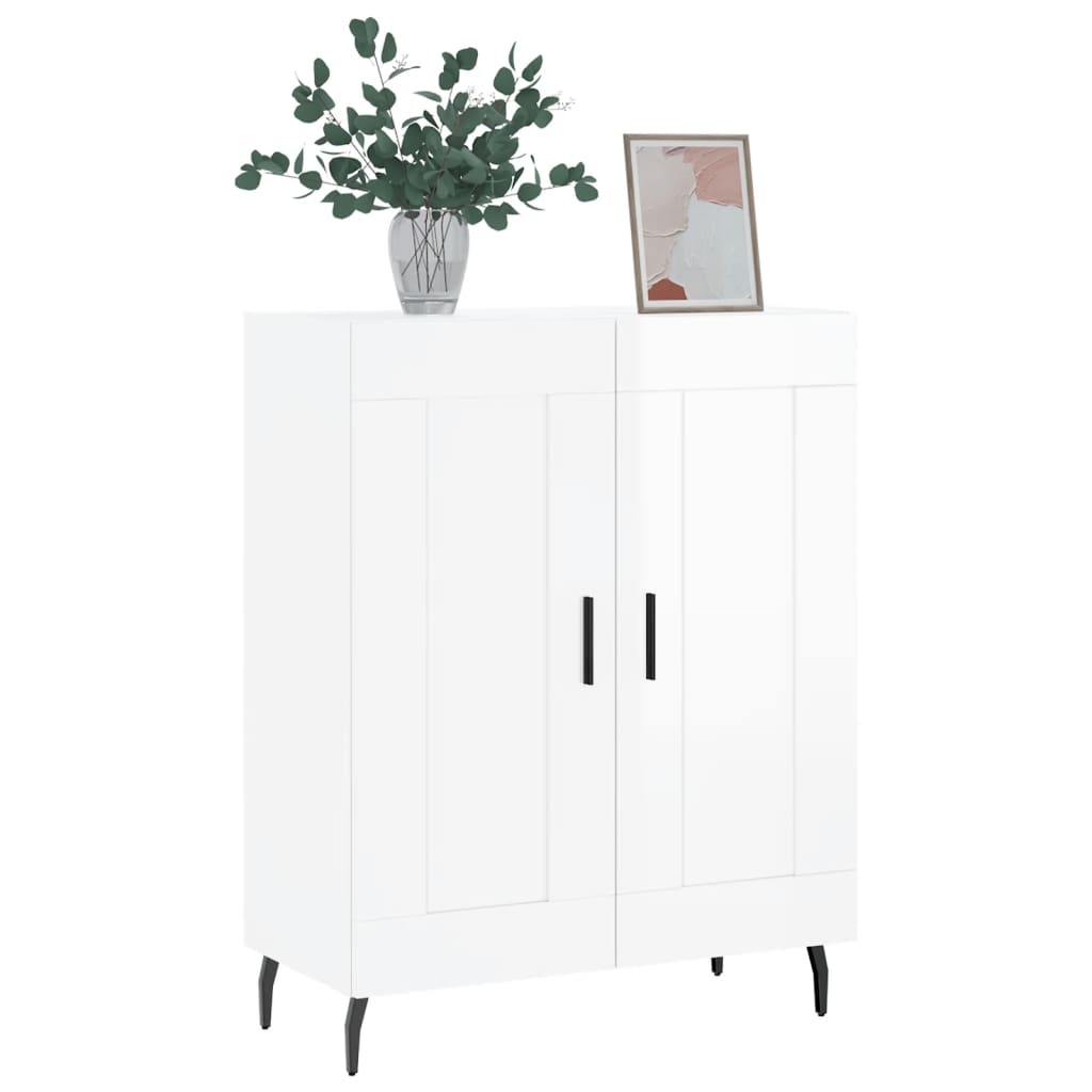 Sideboard Hochglanz-Weiß 69,5x34x90 cm Holzwerkstoff