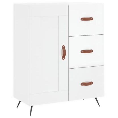 Skænk Højglans Hvid 69,5x34x90 cm Træmateriale