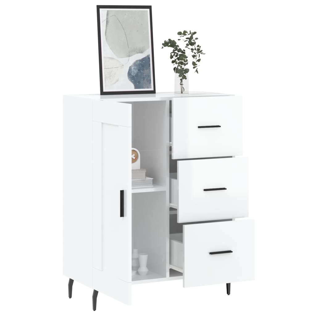 Sideboard Hochglanz-Weiß 69,5x34x90 cm Holzwerkstoff