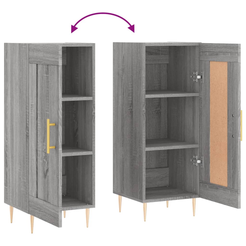 Sideboard Grau Sonoma 34,5x34x90 cm Holzwerkstoff